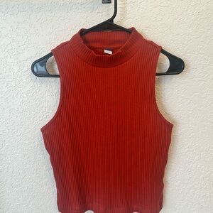 Old Navy Ribbed Tank Top in Rust Red